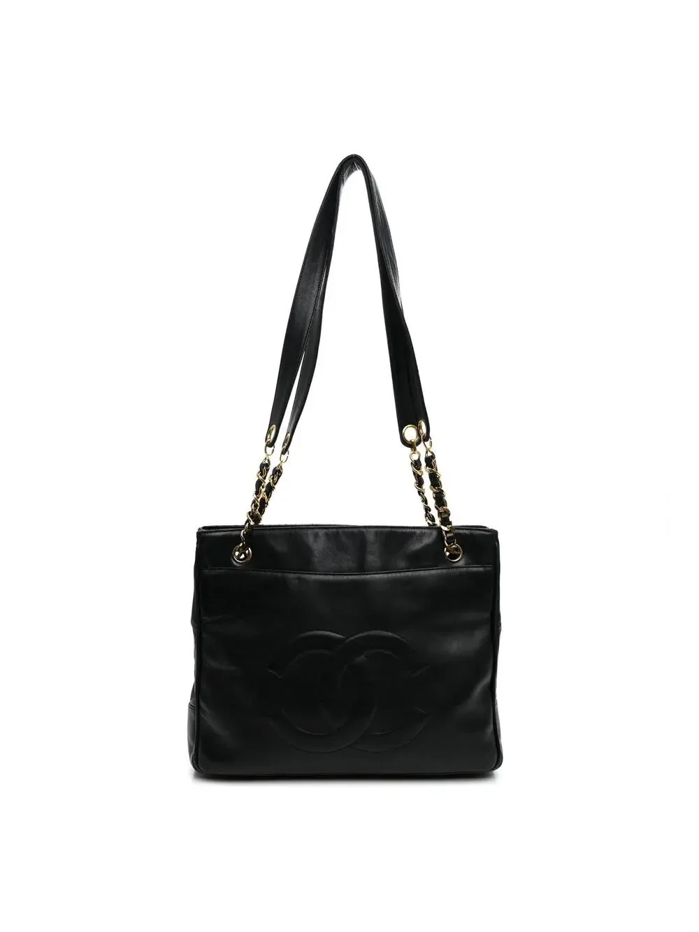 Chanel Lambskin Cc Shoulder Bag Black #324418C12B